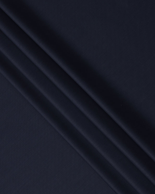 Navy Blue Solid Italian Wool Suiting Fabric, 150 Cms, Italy-D25136
