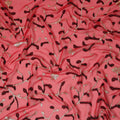 Pink Leaf French Silk Chiffon Fransawi Garbasaar