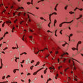 Pink Leaf French Silk Chiffon Fransawi Garbasaar