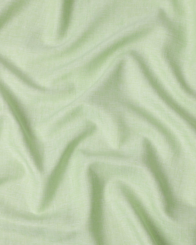 Light Green Premium Pure Linen Fabric 60 Lea Plain Solid Design, 150 Cms Width, India-D25553