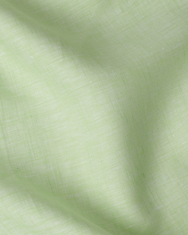 Light Green Premium Pure Linen Fabric 60 Lea Plain Solid Design, 150 Cms Width, India-D25553