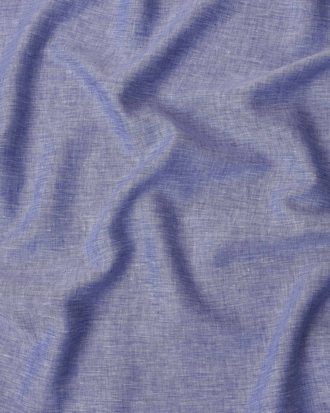 Blue Premium Pure Linen Fabric 60 Lea Plain Solid Design, 150 Cms Width, India-D25552