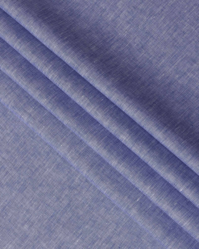 Blue Premium Pure Linen Fabric 60 Lea Plain Solid Design, 150 Cms Width, India-D25552