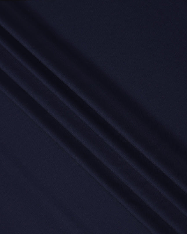 Midnight Blue Plain Blended Super 140's Wool Suiting Fabric 3.5 Mtrs, 150 Cms, India-D24950 Regal Fabrics