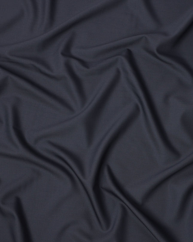 Dark Navy Plain Blended Super 140's Wool Suiting Fabric 3.5 Mtrs, 150 Cms, India-D24949 Regal Fabrics