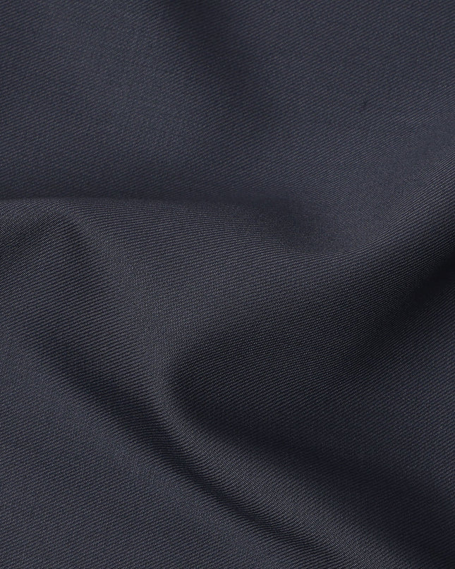 Dark Navy Plain Blended Super 140's Wool Suiting Fabric 3.5 Mtrs, 150 Cms, India-D24949 Regal Fabrics