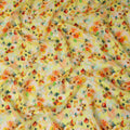 Yellow Floral Jacquard Viscose Crepe 110cm