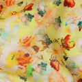 Yellow Floral Jacquard Viscose Crepe 110cm