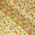 Yellow Floral Jacquard Viscose Crepe 110cm
