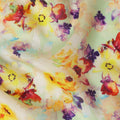 Green Floral Jacquard Viscose Crepe 110cm