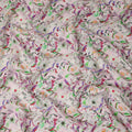 Pink Botanical Floral Jacquard Viscose Crepe 110cm