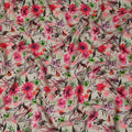 Beige Floral Viscose Crepe Fabric 110cm - 0432220