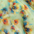 Green Floral Jacquard Viscose Crepe 110cm