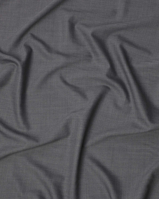 Grey Plain Super 160's Blended Wool Suiting Fabric, 150 Cms, India-D24975