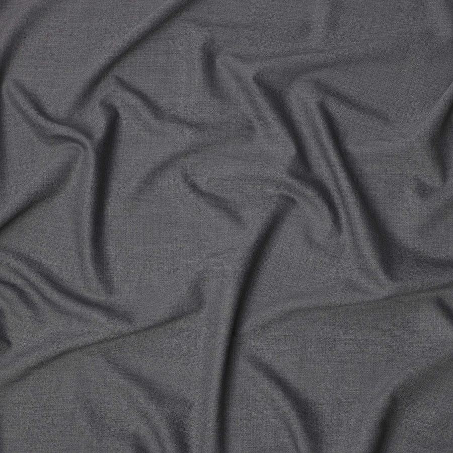 قماش صوف رمادي سادة سوبر 160's للبدلات، 150 سم، الهند - D24975