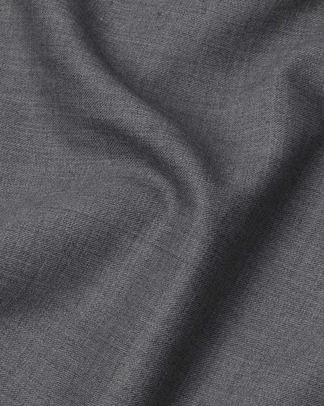 Grey Plain Super 160's Blended Wool Suiting Fabric, 150 Cms, India-D24975