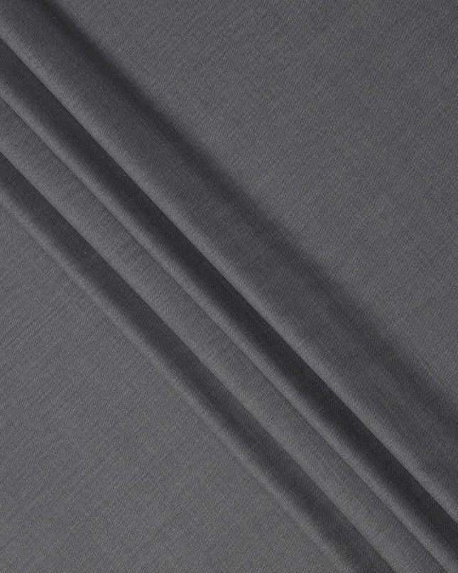Grey Plain Super 160's Blended Wool Suiting Fabric, 150 Cms, India-D24975