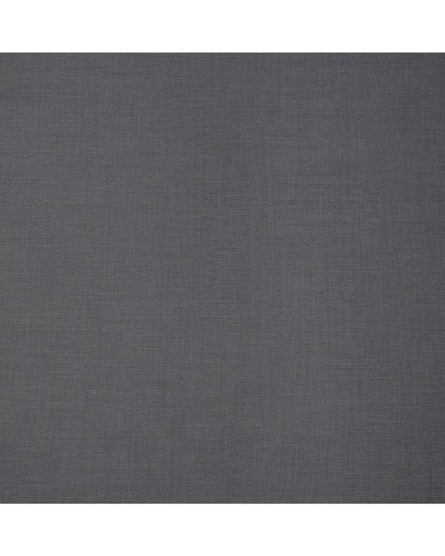Grey Plain Super 160's Blended Wool Suiting Fabric, 150 Cms, India-D24975