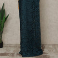 Teal Premium French Chantilly Saree Lace, 5.5 Mtrs Length, 110 Cms Width, Crafted in France -Blouse Not Included-D26710