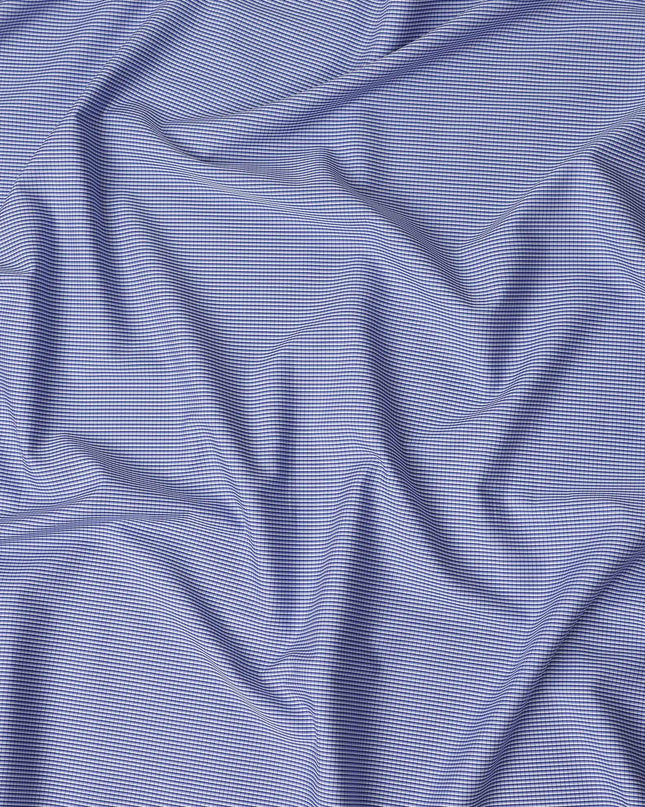 Periwinkle Micro Check Shirting 150cm
