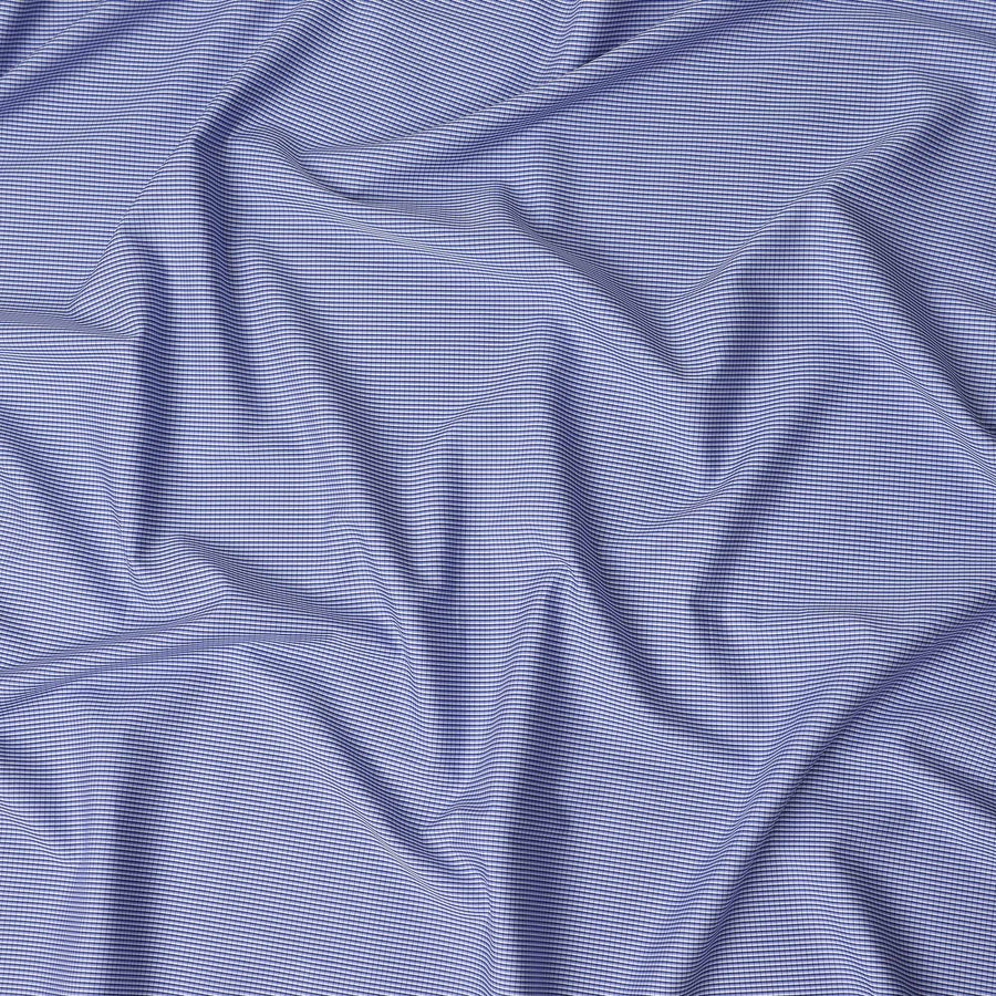 Periwinkle Micro Check Shirting 150cm