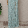 Aqua Blue Premium French 2-Tone Chantilly Lace Saree – 5.5 Meters Length, 110 Cms Width, Crafted in France-D26093