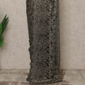 Gunmetal Black Premium French Metallic Chantilly Lace Saree with Stone Work, 5.5 Mtrs Length, 110 Cms Width, Made in France-D27151