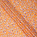 Orange Floral Printed Cotton Lawn Fabric Soft Lightweight Breathable Dressmaking Sewing Material 4.0 Meters Length 110 Cms Width India-D27623