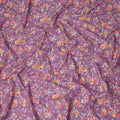 Purple Floral Printed Cotton Lawn Fabric Soft Lightweight Breathable Dressmaking Sewing Material 4.0 Meters Length 110 Cms Width India-D27625