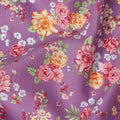 Purple Floral Printed Cotton Lawn Fabric Soft Lightweight Breathable Dressmaking Sewing Material 4.0 Meters Length 110 Cms Width India-D27625