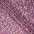 Purple Floral Printed Cotton Lawn Fabric Soft Lightweight Breathable Dressmaking Sewing Material 4.0 Meters Length 110 Cms Width India-D27625