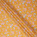 Mustard Yellow Floral Printed Cotton Lawn Fabric Soft Lightweight Breathable Dressmaking Sewing Material 4.0 Meters Length 110 Cms Width India-D27626