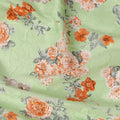 Light Green Floral Printed Cotton Uragiri Voile Fabric, 110 Cms Width, Japan-D25289