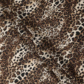 Beige Brown Leopard Printed Premium Italian Cotton Voile Fabric Soft Lightweight Breathable Apparel Craft Textile 150 Cms Wide, Made in Italy-D27511