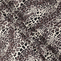 Ivory Black Leopard Printed Premium Italian Cotton Voile Fabric Soft Lightweight Breathable Apparel Craft Textile 150 Cms Wide, Made in Italy-D27512