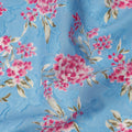 Blue Floral Printed Cotton Uragiri Voile Fabric, 110 Cms Width, Japan-D25293