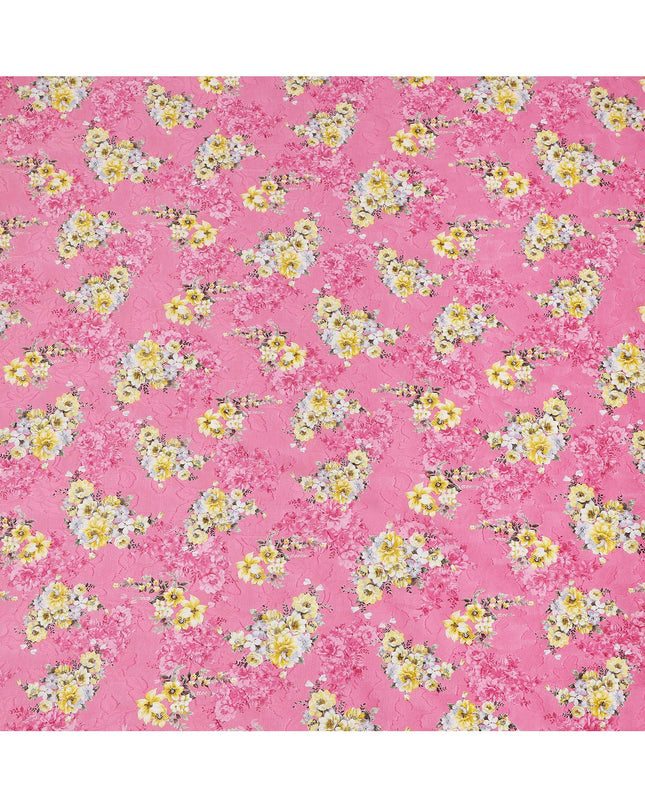 Pink Floral Printed Cotton Uragiri Voile Fabric, 110 Cms Width, Japan-D25290 Regal Fabrics