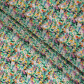 Green Abstract Gold Dot Viscose Crepe 110cm