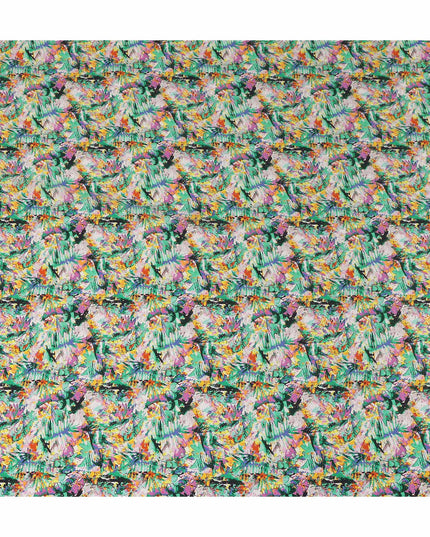 Green Abstract Gold Dot Viscose Crepe 110cm
