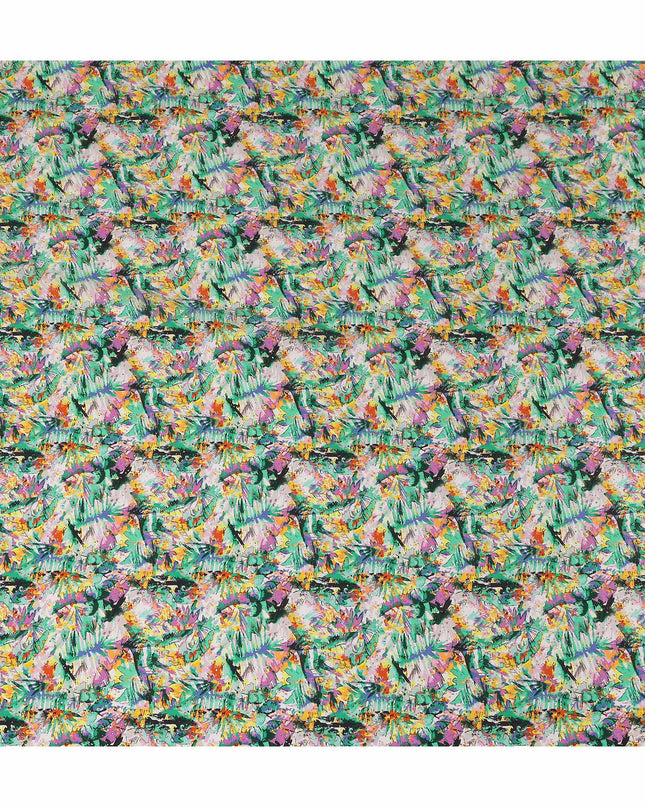 Green Abstract Gold Dot Viscose Crepe 110cm