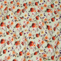 Green Floral Gold Dot Viscose Crepe 110cm