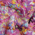 Purple Abstract Gold Dot Viscose Crepe 110cm