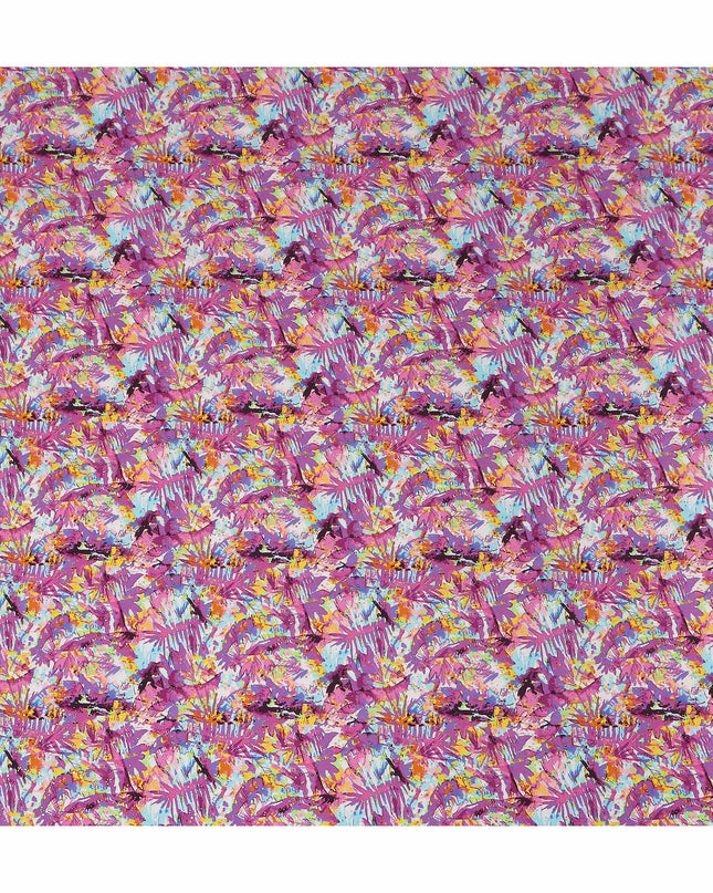 Purple Abstract Gold Dot Viscose Crepe 110cm