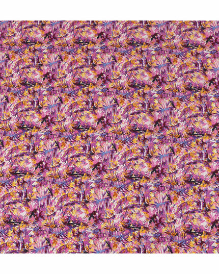 Pink Abstract Gold Dot Viscose Crepe 110cm