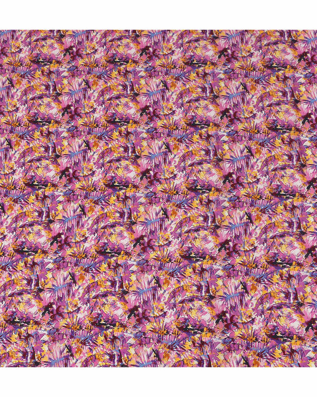 Pink Abstract Gold Dot Viscose Crepe 110cm