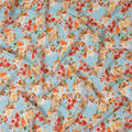Blue Bouquet Floral Gold Dot Viscose Crepe 110cm