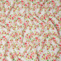 White Floral Gold Dot Viscose Crepe 110cm