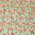 Green Bouquet Floral Gold Dot Viscose Crepe 110cm