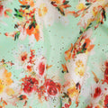 Green Bouquet Floral Gold Dot Viscose Crepe 110cm