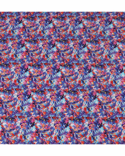 Blue Abstract Gold Dot Viscose Crepe 110cm